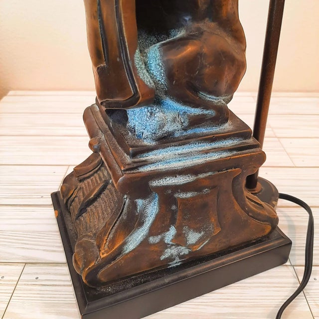 Vintage Rampant Lion Coat of Arms Shield Bronzed Lamp For Sale In Fayetteville, AR - Image 6 of 12