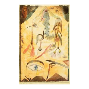 1989 After Paul Klee "Mourning Flowers (Trauerblumen)", Full-Color Print From France