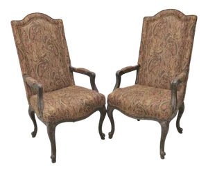 Harden French Style Upholstered Armchairs - A Pair