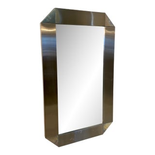 Vintage Italian Chrome-Framed Wall Mirror For Sale