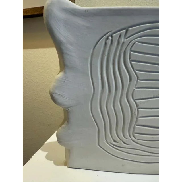 Wavy White Ceramic Vase by Dora De Larios For Sale - Image 4 of 8