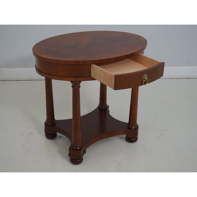 Traditional Hickory Chair Co French Empire Style 1 Drawer Lamp Table For Sale - Image 3 of 12