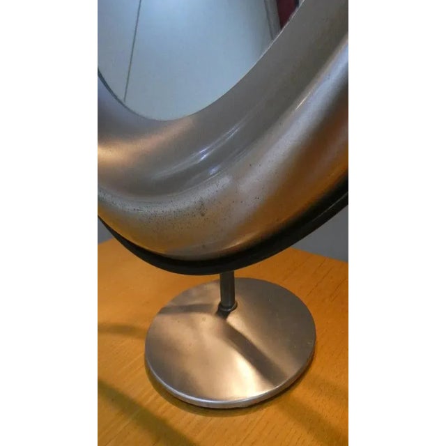 Table Mirror in Satin Steel by Gaetano Missaglia, 1960s For Sale - Image 6 of 12