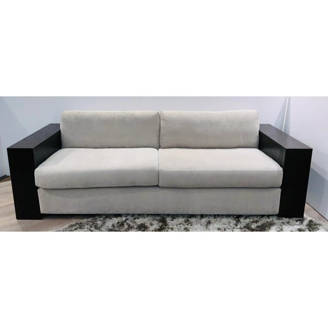2020s A.r.t. Co. Modern Large Gray Velvet Sofa For Sale - Image 5 of 5
