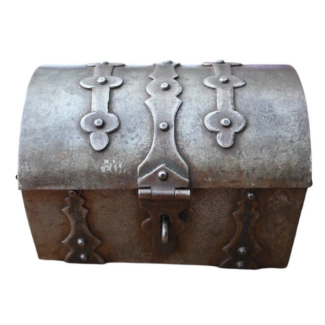 Metal Wrought Iron Chest or Messenger Box For Sale - Image 7 of 7