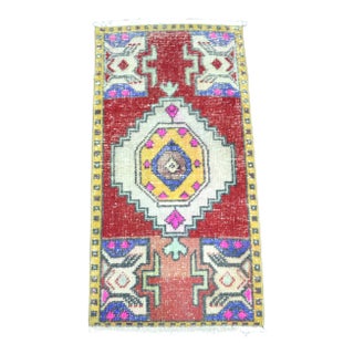 Turkish Oushak Red Vintage Wool Area Rug For Sale