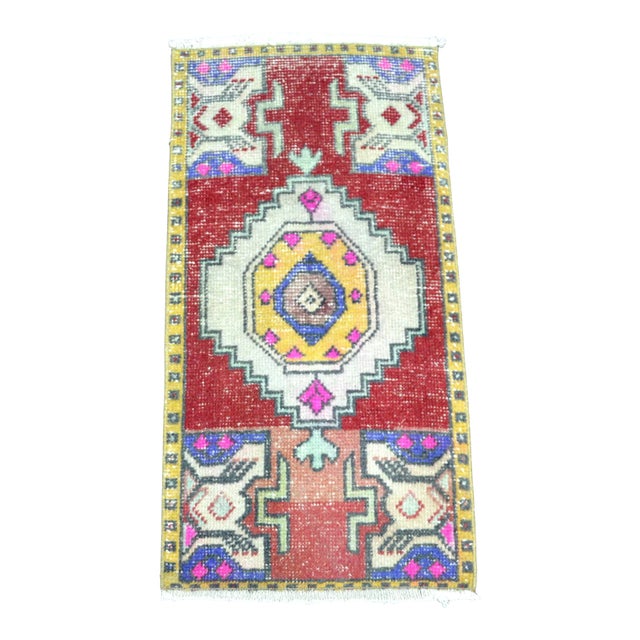 Turkish Oushak Red Vintage Wool Area Rug For Sale