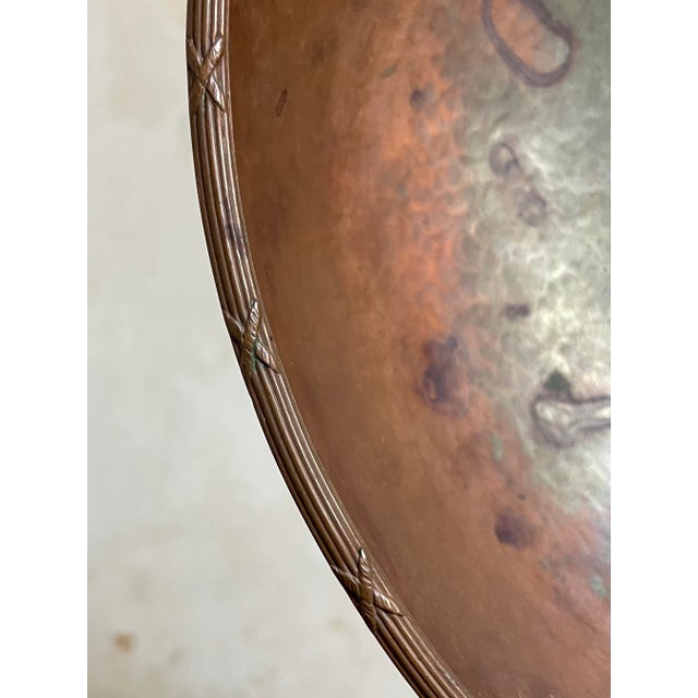Antique Arts & Crafts Copper Footed Trinket Bowl For Sale In Philadelphia - Image 6 of 9