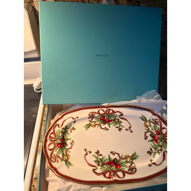 American Intage Tiffany & Co. Holiday Porcelain Plate With Original Box For Sale - Image 3 of 3