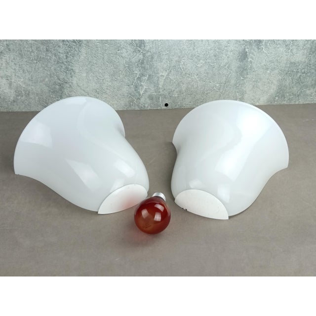 Half-Bell Wall Sconces in Opaline Glass, France, 1970, Set of 2 For Sale - Image 4 of 10
