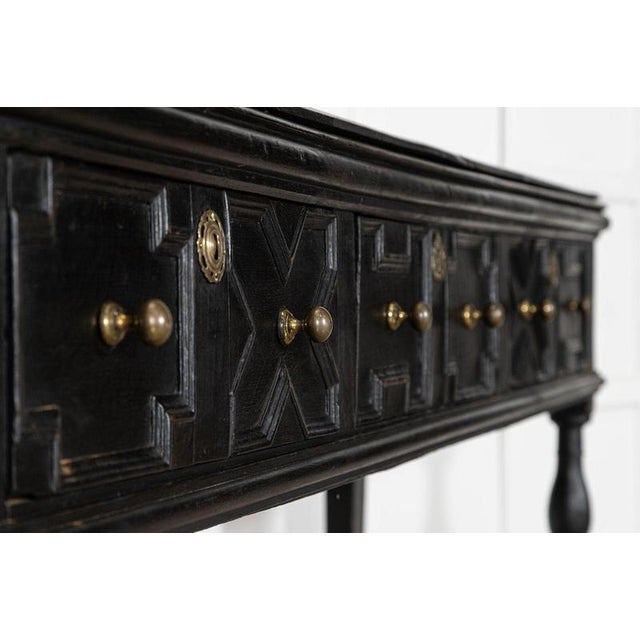 Wood English 19thc Ebonised Oak Console Table, 1890 For Sale - Image 7 of 14