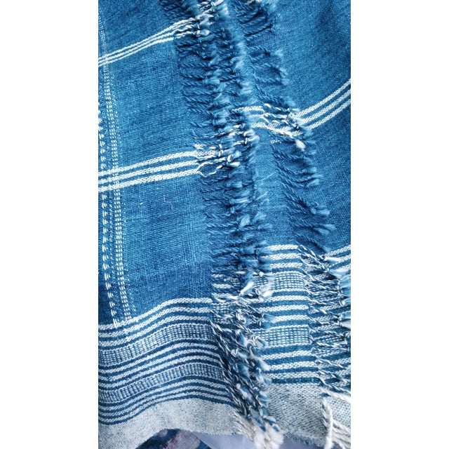Shabby Chic Indigo With Shell Kutch Throw For Sale - Image 3 of 7