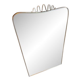 An Iconic 1950s Gio Ponti Mid-Century Modern Brass Italian Wall Mirror For Sale