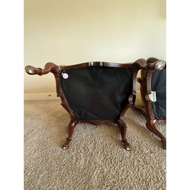 Beige Century Furniture #3217 Carved Occasional Armchairs With French Provincial/French Country Styling, Pair, Circa 1990s For Sale - Image 8 of 12