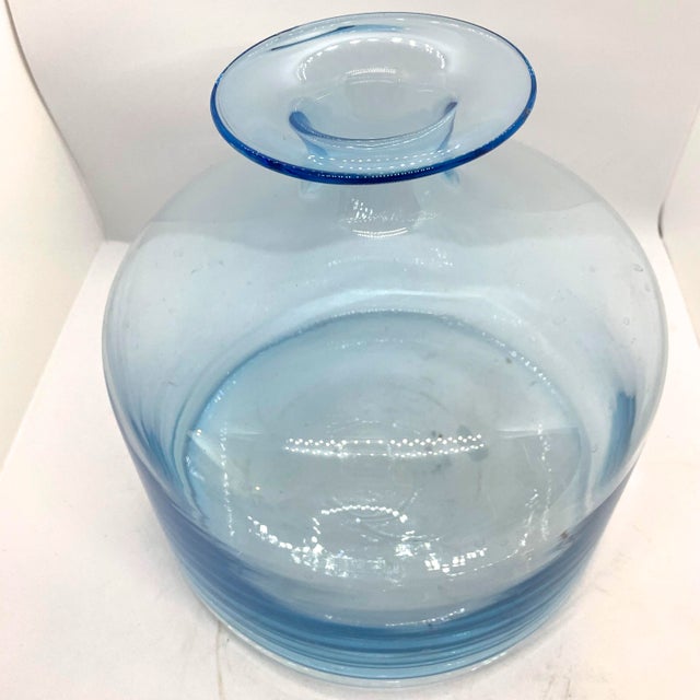 Vintage Hand Blown Coastal Blue Bottle Vase Chairish