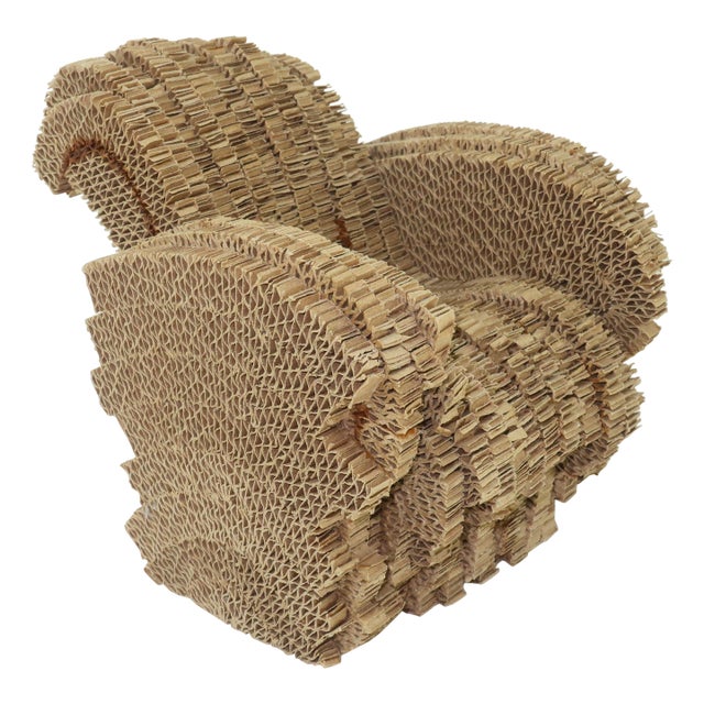 Miniature Frank Gehry Little Beaver Corrugated Cardboard Vitra Chair For Sale