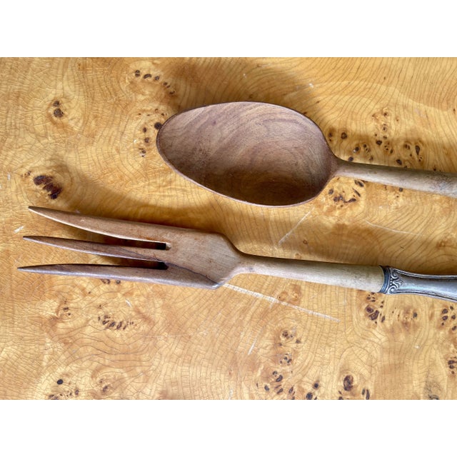 Vintage French Sterling Silver Salad Tongs- 2 Pieces For Sale - Image 9 of 12