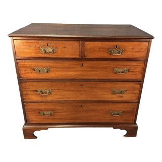18th Century 5-Drawer Solid Mahogany Chest With Twisted Pulls For Sale