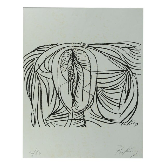 Franz Priking, Composition with Lines, Lithograph For Sale