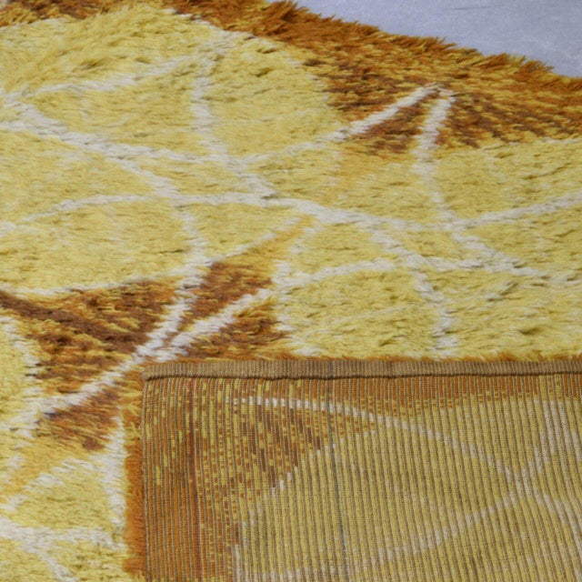 Textile Scandinavian Rya Rectangular Rug in Wool-Acrylic Blend, 1970s For Sale - Image 7 of 8
