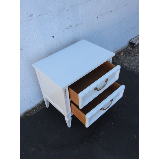 White French Shabby Chic Painted Nightstand Side End Table 6581 For Sale - Image 8 of 14