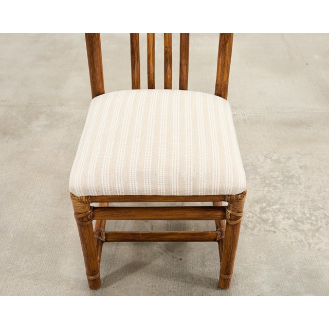Set of Eight McGuire Organic Modern Rattan Dining Chairs For Sale - Image 13 of 18