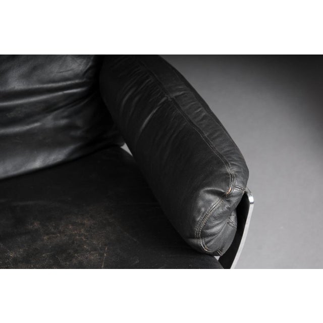 Set of Vintage Lounge Chair and Ottoman in Black Leather by Arne Norell, 1960s For Sale - Image 9 of 18