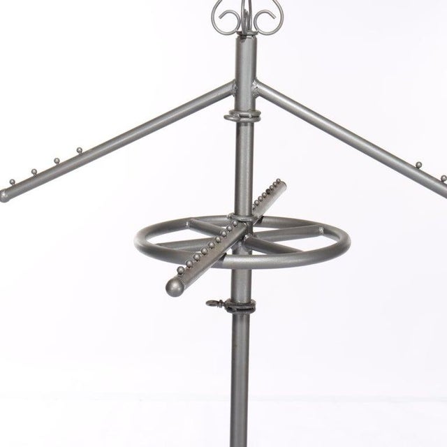 Industrial Vintage Adjustable Metal Clothing Display Rack 20thC For Sale - Image 3 of 6