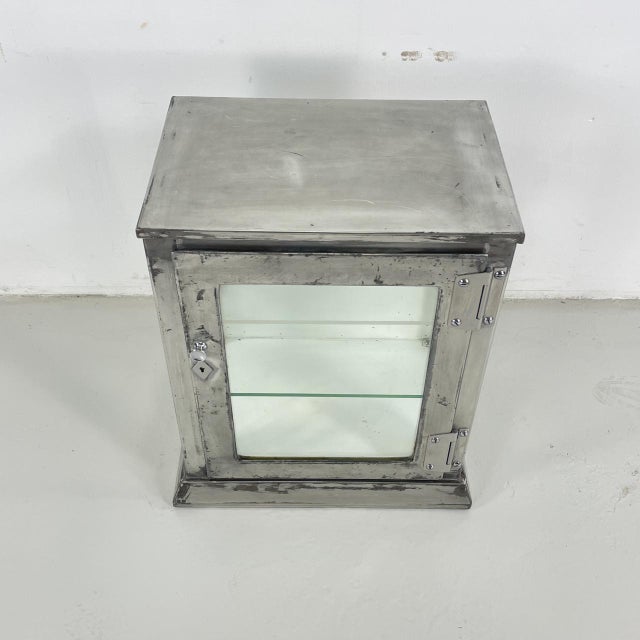 Industrial Vintage Industrial Metal Display Cabinet For Sale - Image 3 of 9