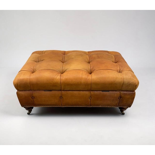 Ralph Lauren Ralph Lauren Brierly Leather Ottoman For Sale - Image 4 of 7