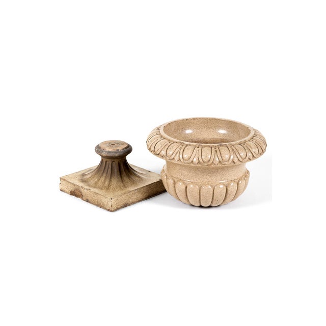 English Salt Glaze Garden Urn For Sale - Image 10 of 13