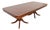 Baker Furniture Style Italian Regency Inlaid Banded Burl Wood Double Pedestal Dining Table, Newly Restored For Sale