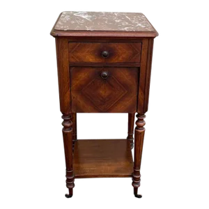 Antique 19th Century French Henri II Marble Topped Side Table