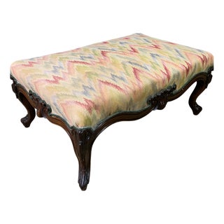 Large Victorian Rosewood Ottoman, 1870s For Sale