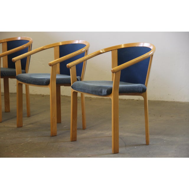 Wood Beech Wood Dining Chairs by Rud Thygesen & Johnny Sørensen for Magnus Olesen, 1980s, Set of 4 For Sale - Image 7 of 18