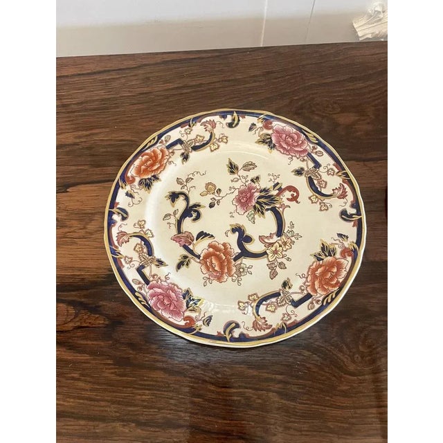 Hand Painted Masons Ironstone Plates, 1920s, Set of 2 For Sale - Image 6 of 12