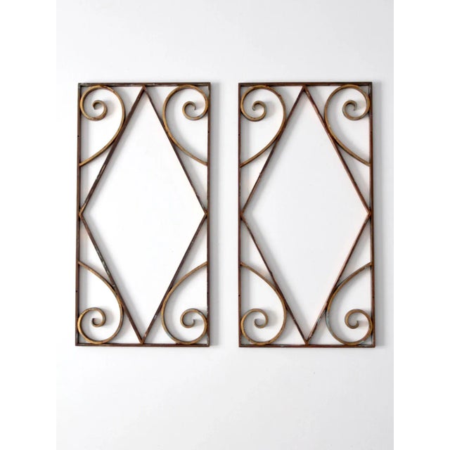 Antique Brass Architecural Panels - A Pair For Sale - Image 11 of 11