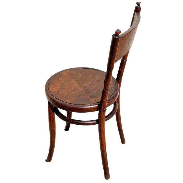 Late 19th Century Vienna Secession Sculpted Oak Side Chair W/ Carved Backrest, Jacob & Josef Kohn For Sale In Los Angeles - Image 6 of 6
