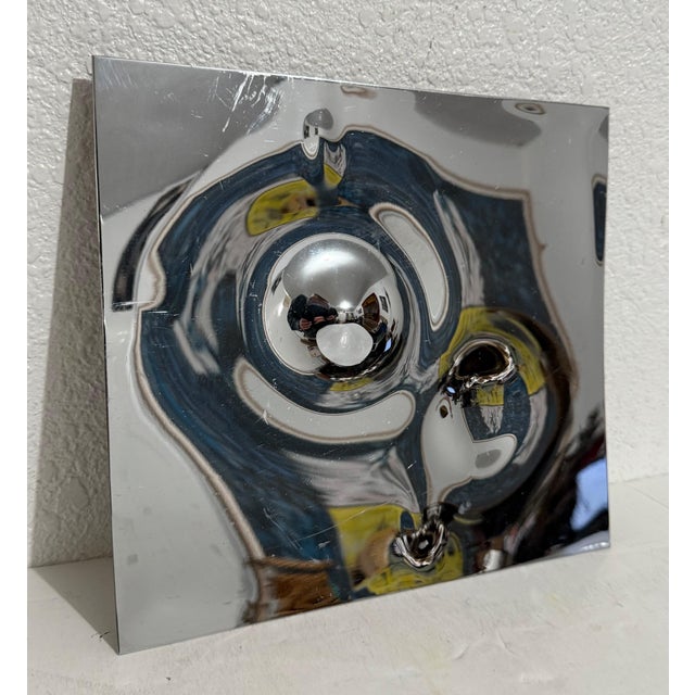 Willy Weber, Swiss Op Art Mirror Polished Metal Stainless Steel Sculpture Relief Will Weber, 1977 For Sale - Image 11 of 18