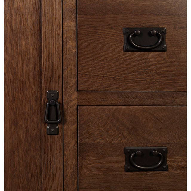 Wood Mission Style Solid Oak Chest of Drawers - Walnut (Aw) For Sale - Image 7 of 11
