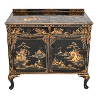 Antique Lacquered Chinoiserie Cabinet, 1900 For Sale