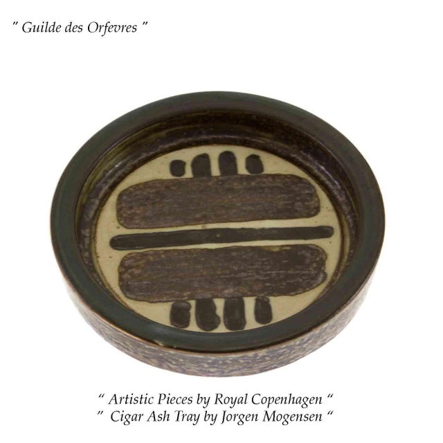 Abstract Expressionism 1960’s Vintage Royal Copenhagen Stoneware Bowl or Cigar Ash Tray For Sale - Image 3 of 5