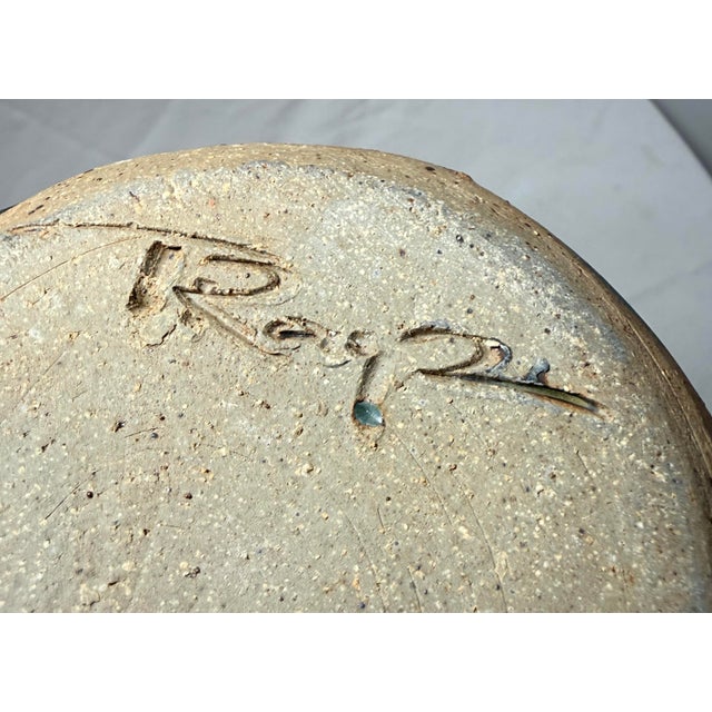 Green Tall Vintage Signed Handmade American Pottery Green Glaze Signed Vase Sculpture For Sale - Image 8 of 10