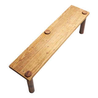 Tri-Legged Pine Bench For Sale