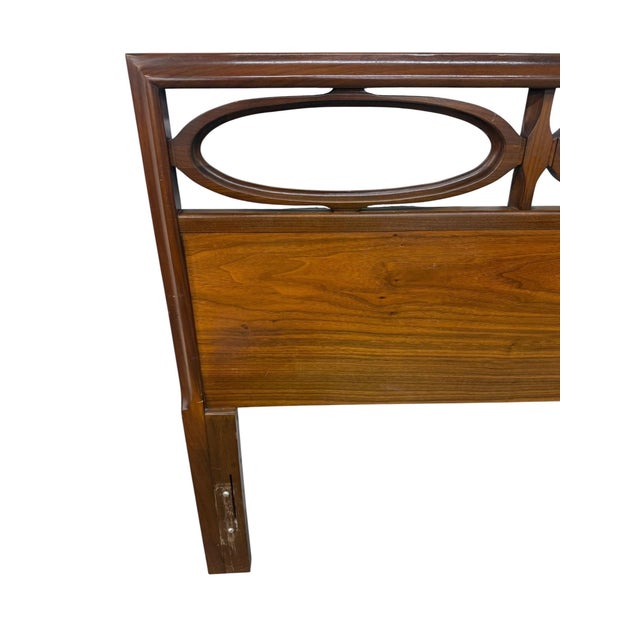 Mid-Century Modern Full Size Walnut Headboard For Sale - Image 4 of 7