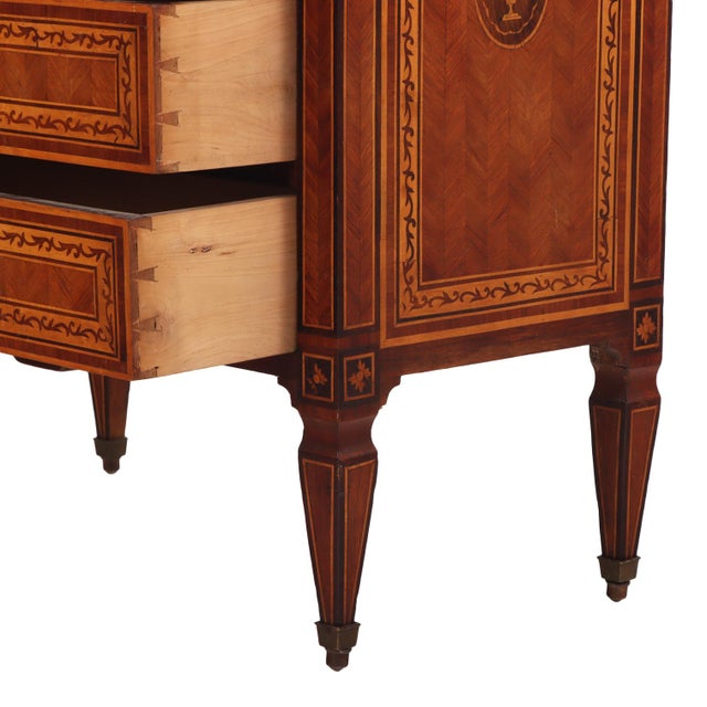Wood Italian Inlaid Four-Drawer Commode, C. 1920 For Sale - Image 7 of 8