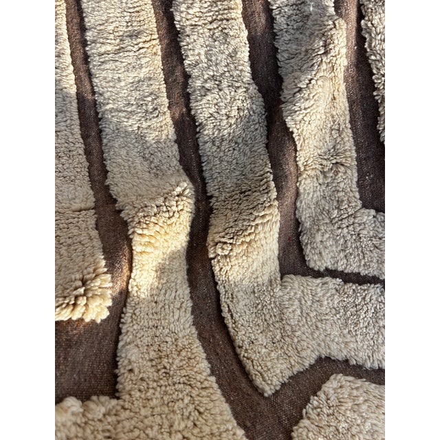 Bauhaus Moroccan Beni Ouarain Wool Rug, 1990 For Sale - Image 3 of 10