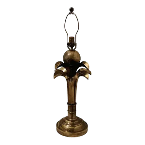 Late 20th Century Hart Associates Brass Palm Leaf Table Lamp