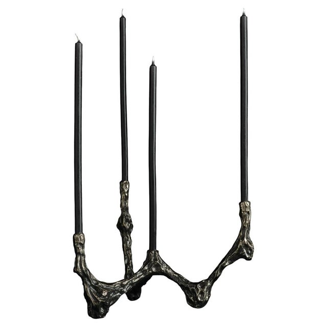 Omnia Vanitas Vanité 22 Candelabra in Patinated Cast Bronze by William Guillon For Sale - Image 11 of 11