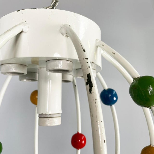 Mid-Century Italian Chandelier with Colored Spheres, 1940s For Sale - Image 6 of 17